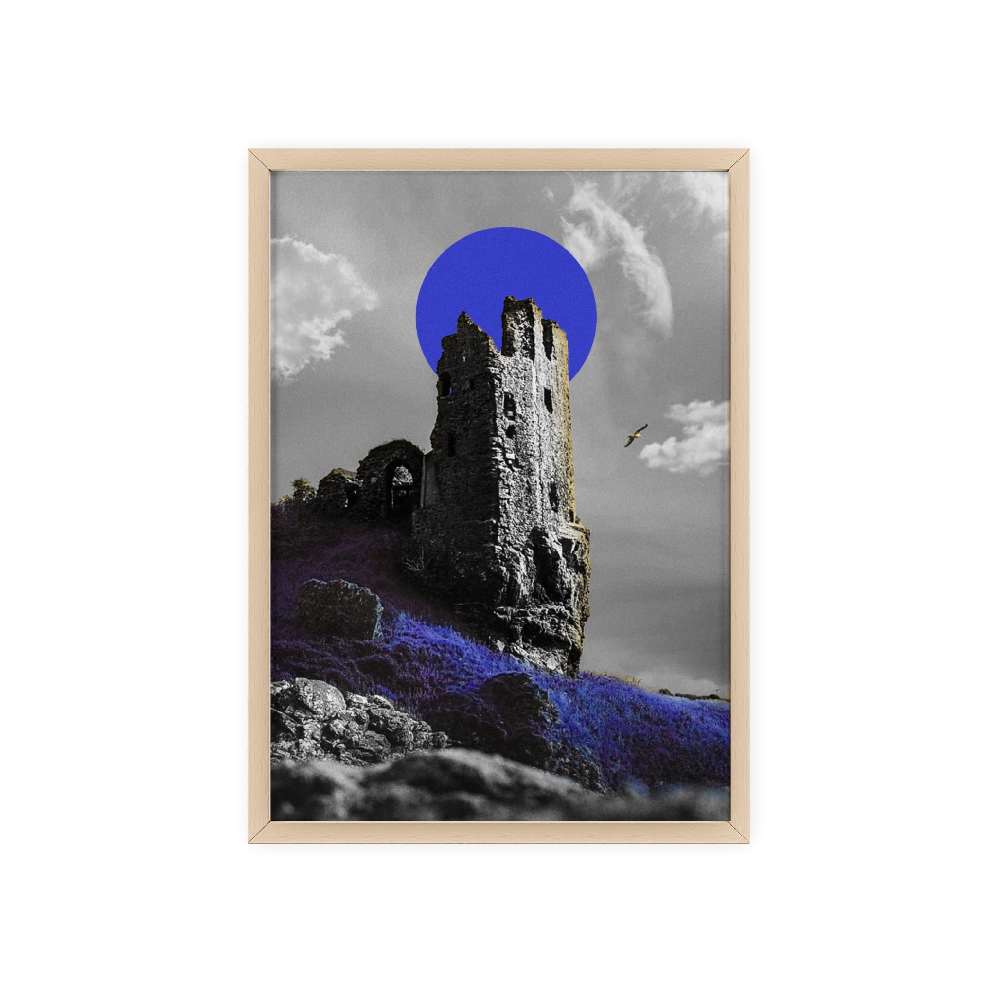 Dunure Castle in Blue