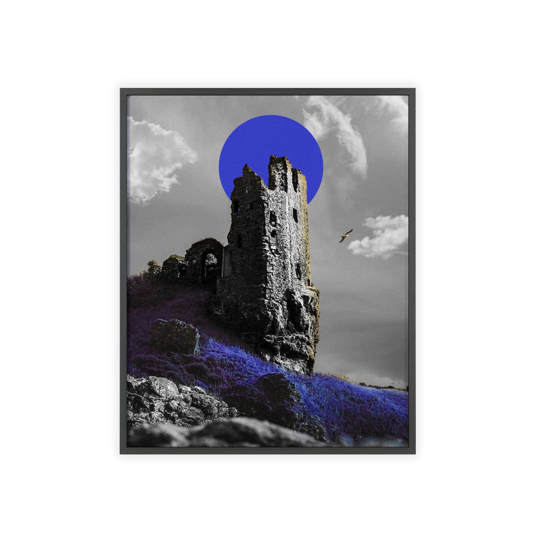 Dunure Castle in Blue