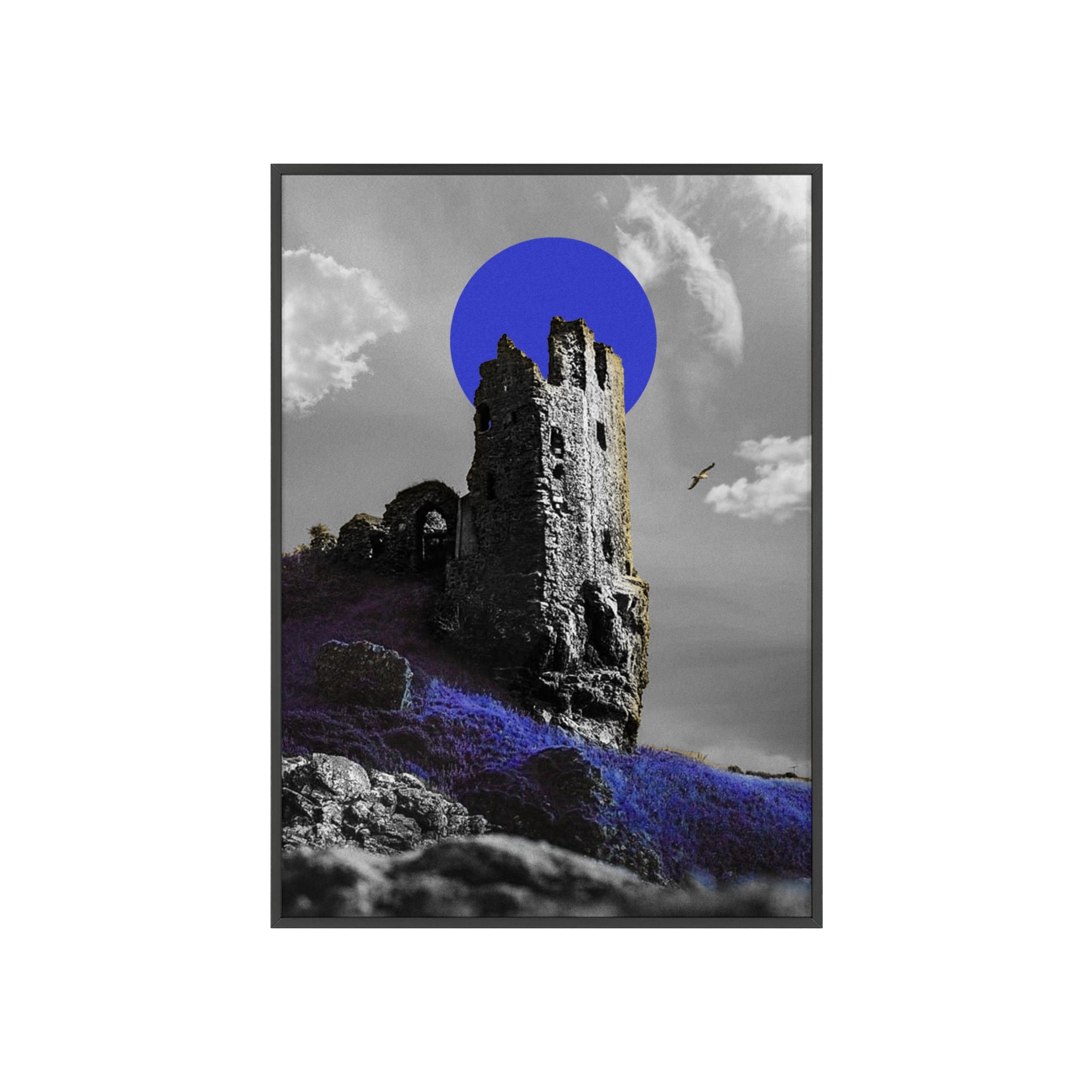 Dunure Castle in Blue