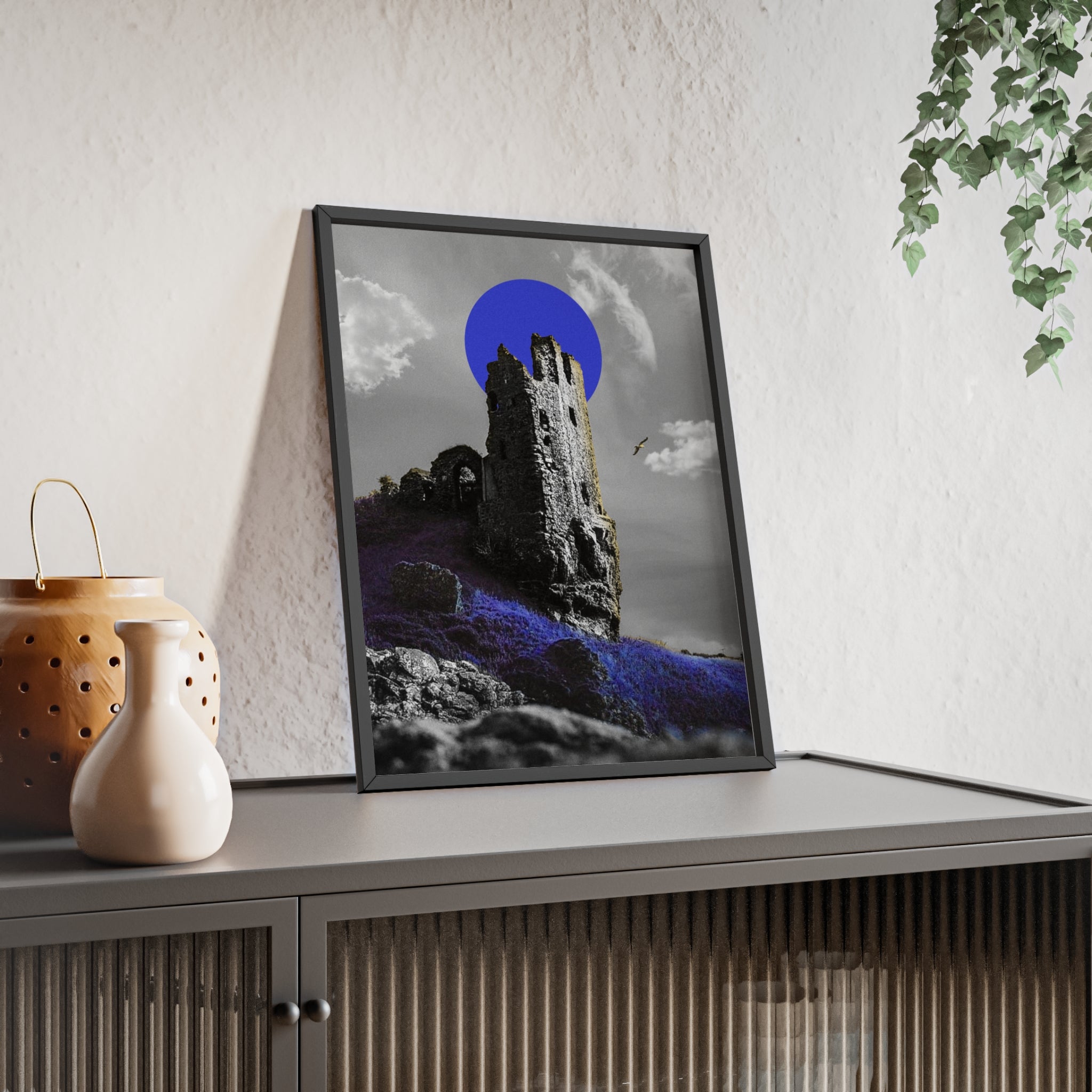 Dunure Castle in Blue