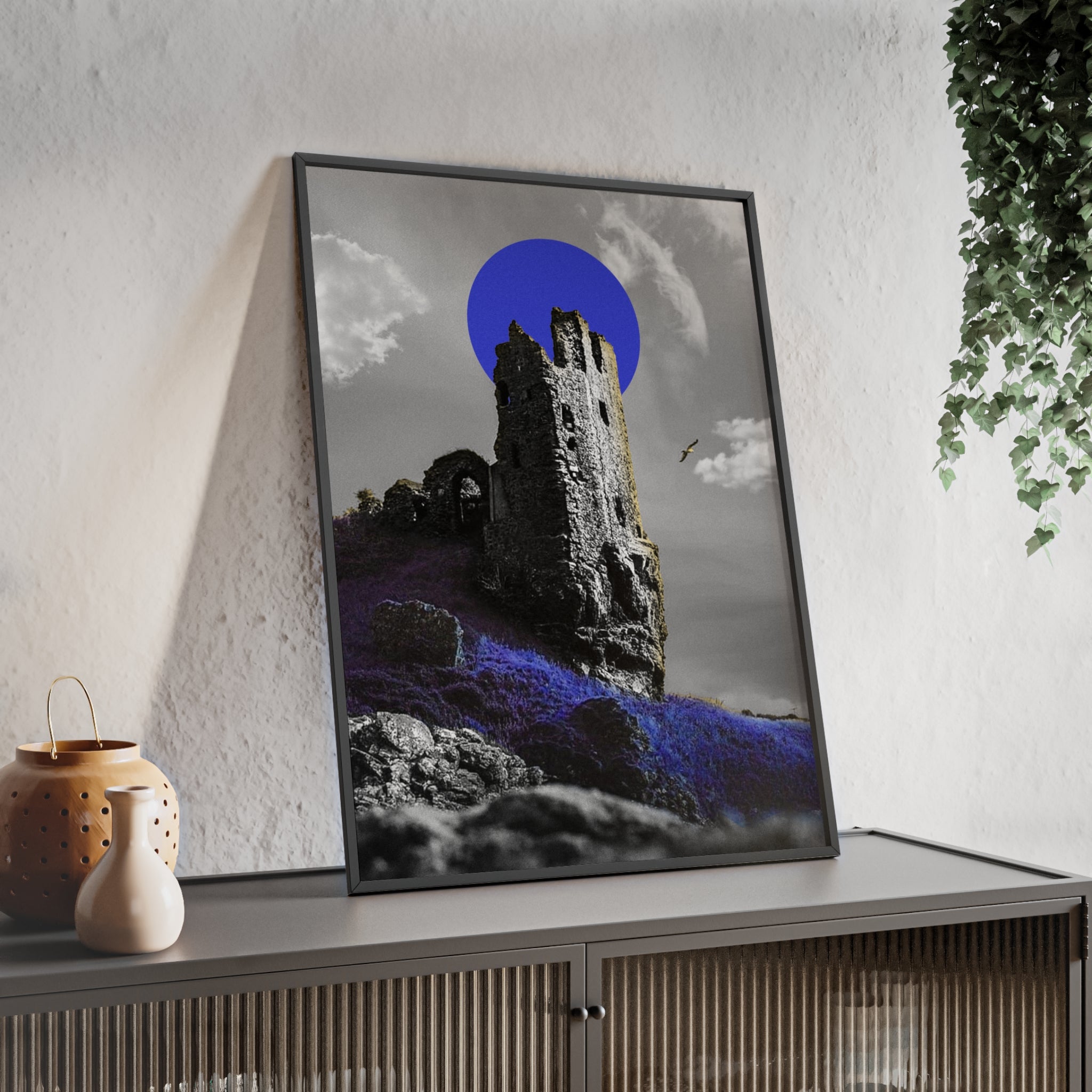 Dunure Castle in Blue