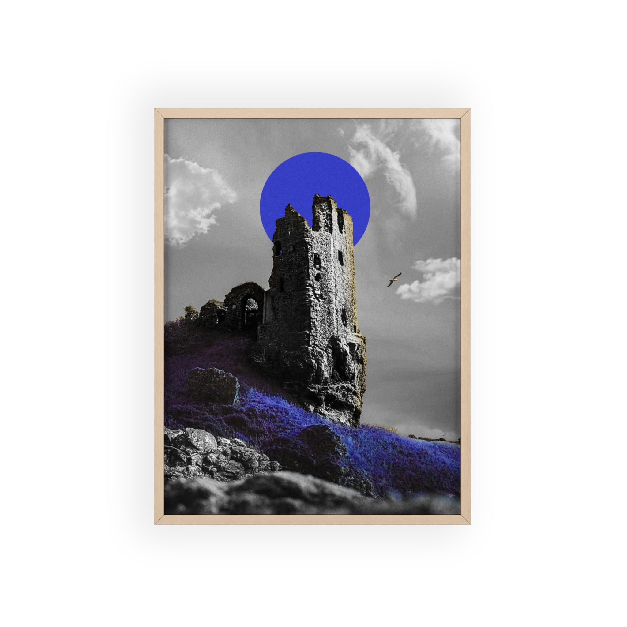 Dunure Castle in Blue