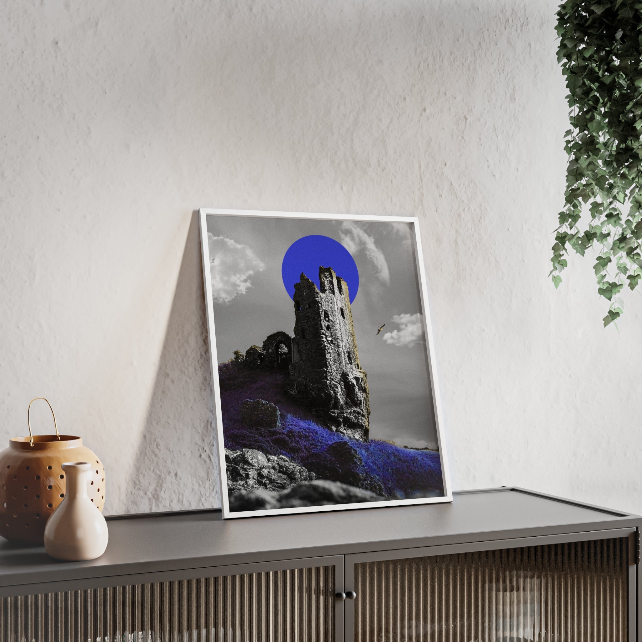 Dunure Castle in Blue