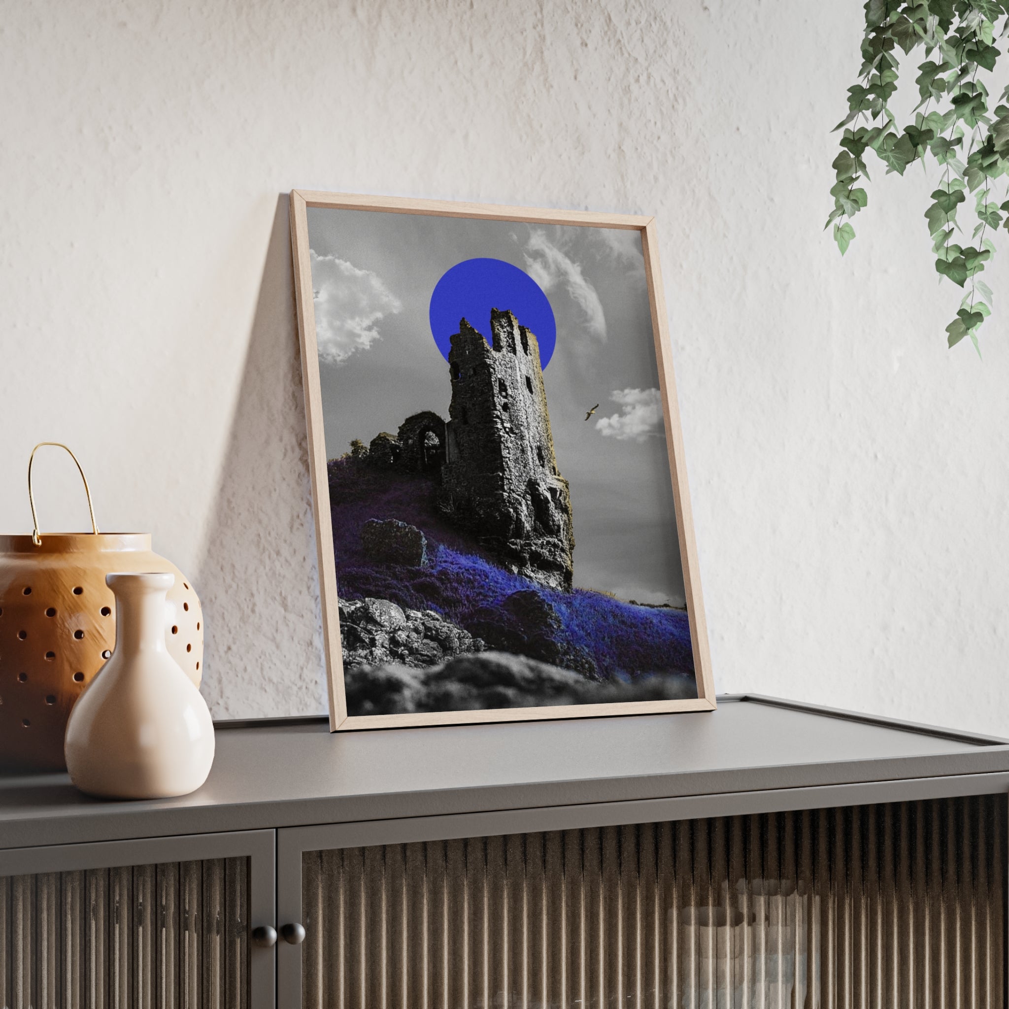 Dunure Castle in Blue