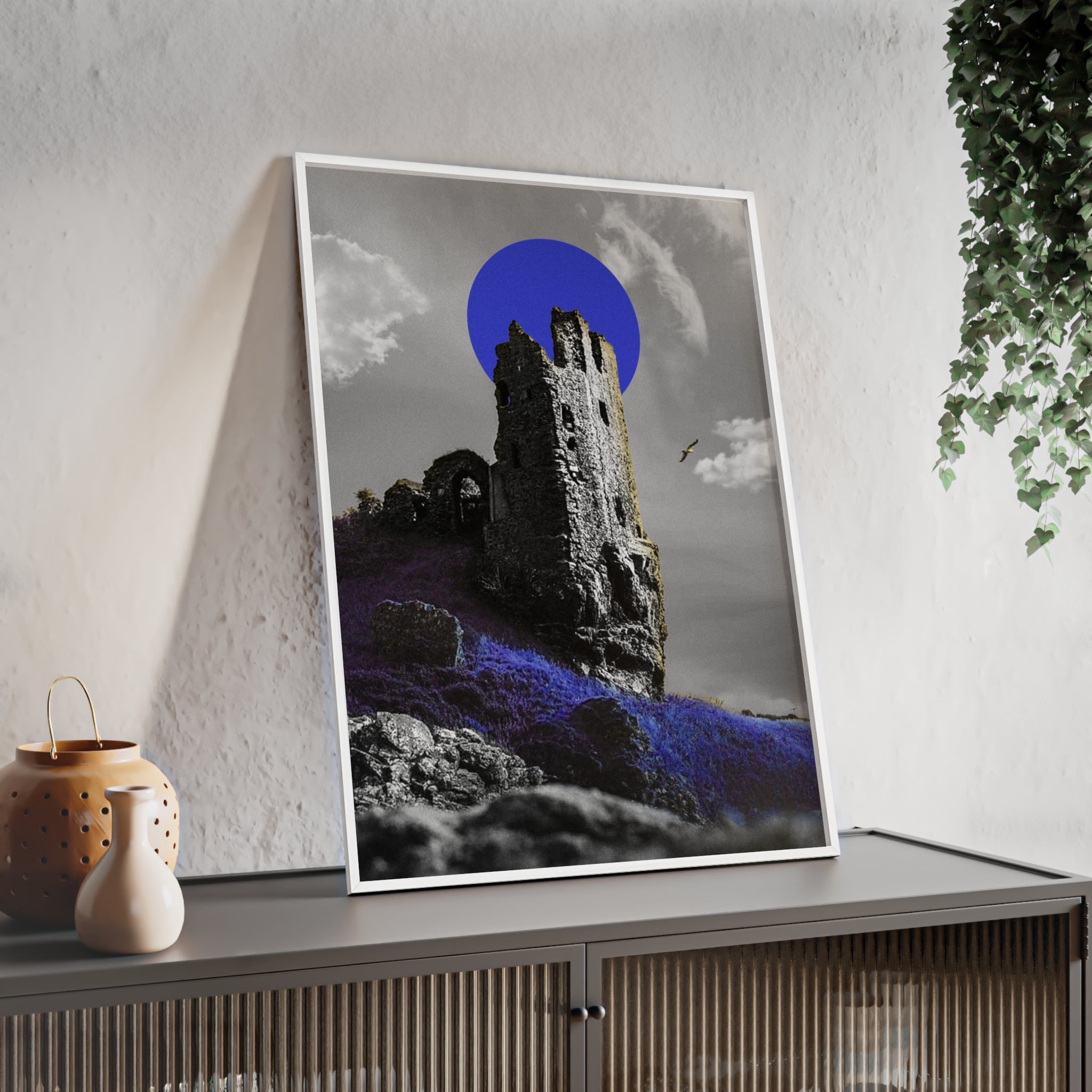 Dunure Castle in Blue
