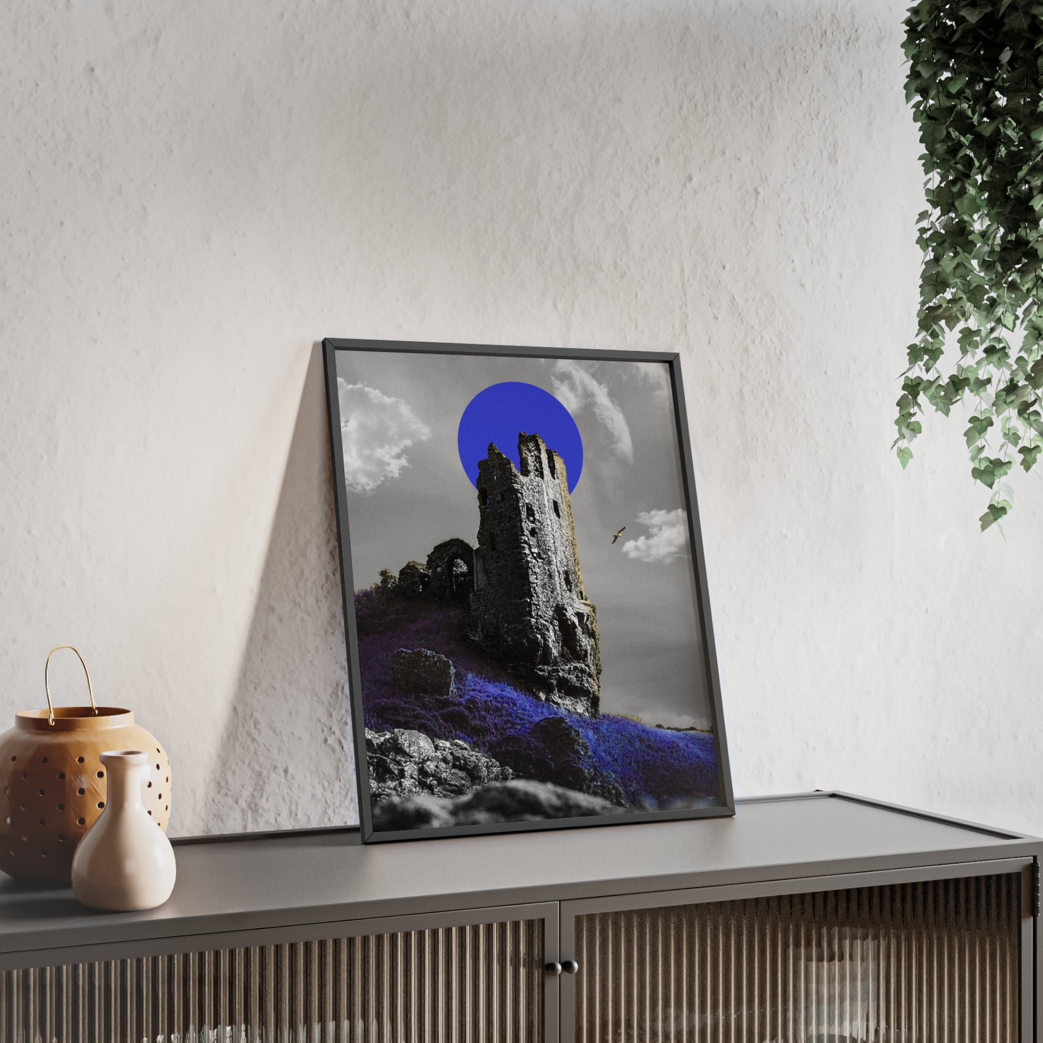 Dunure Castle in Blue