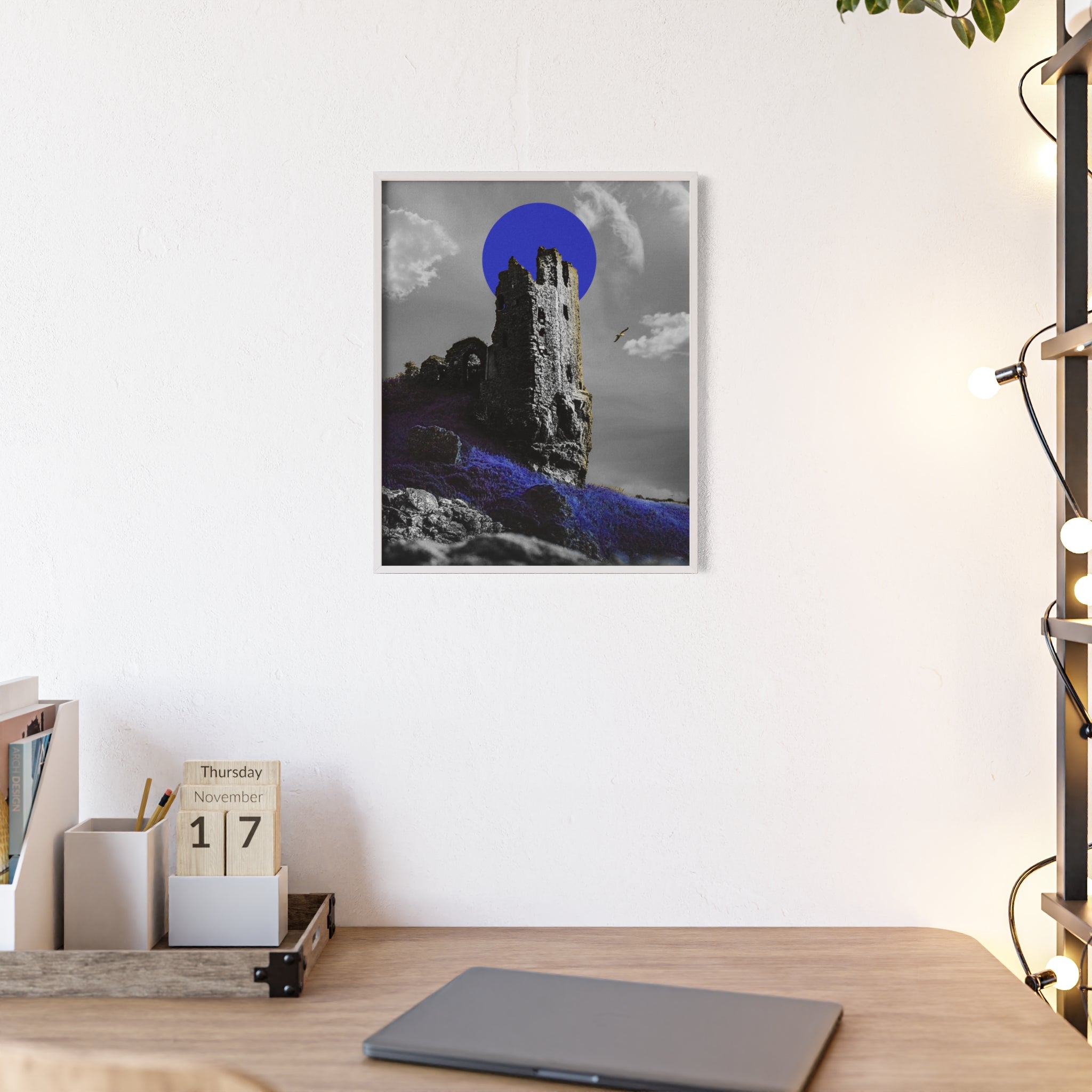 Dunure Castle in Blue