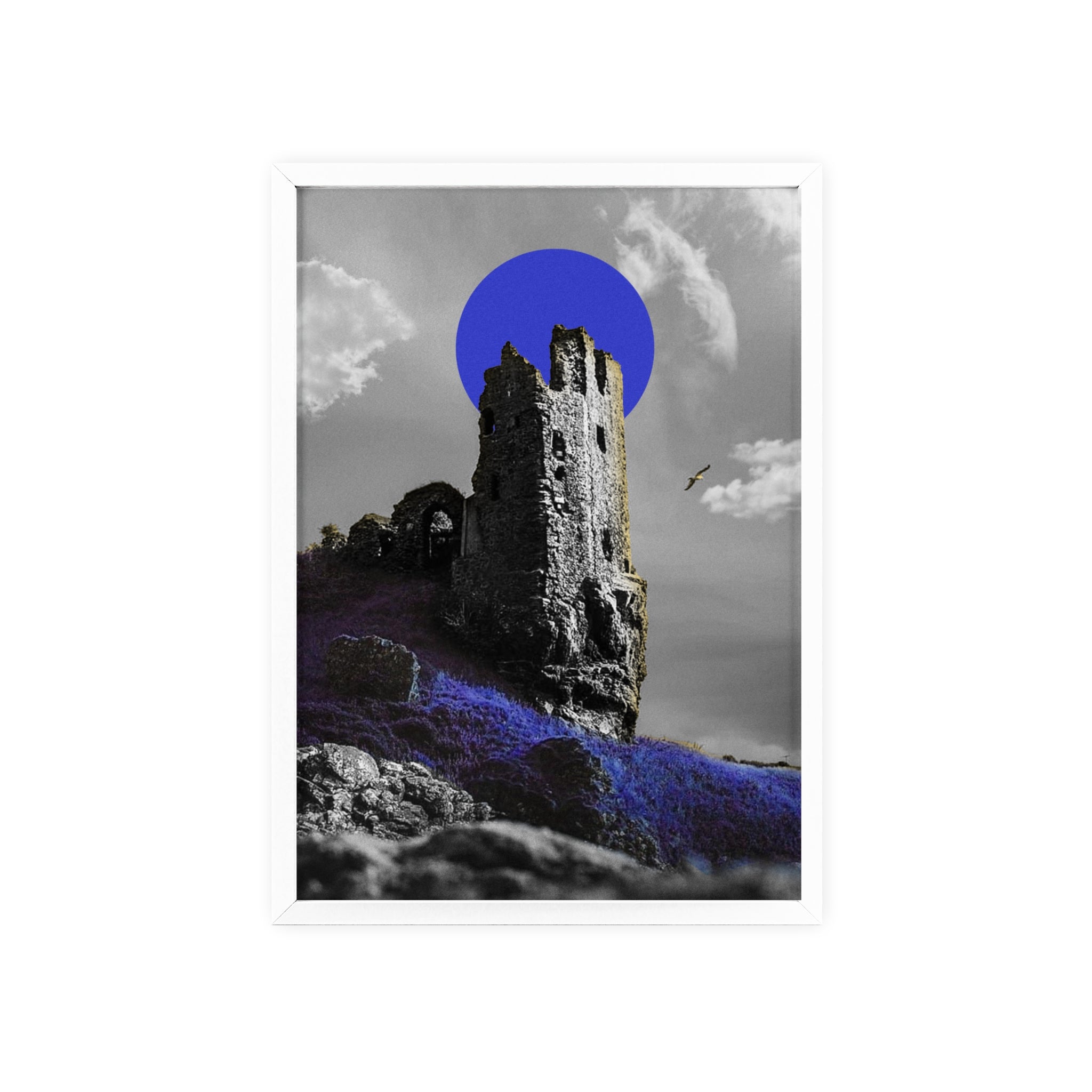 Dunure Castle in Blue