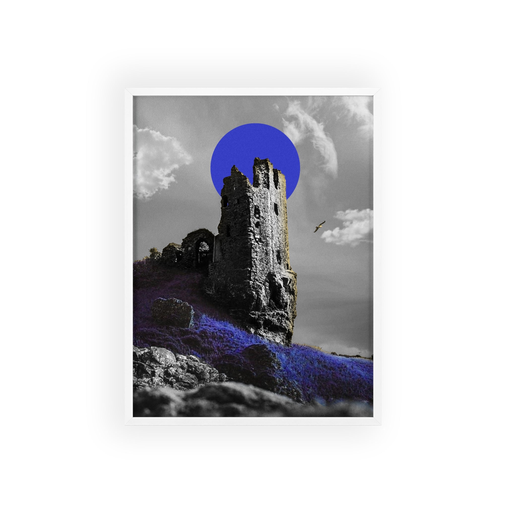 Dunure Castle in Blue