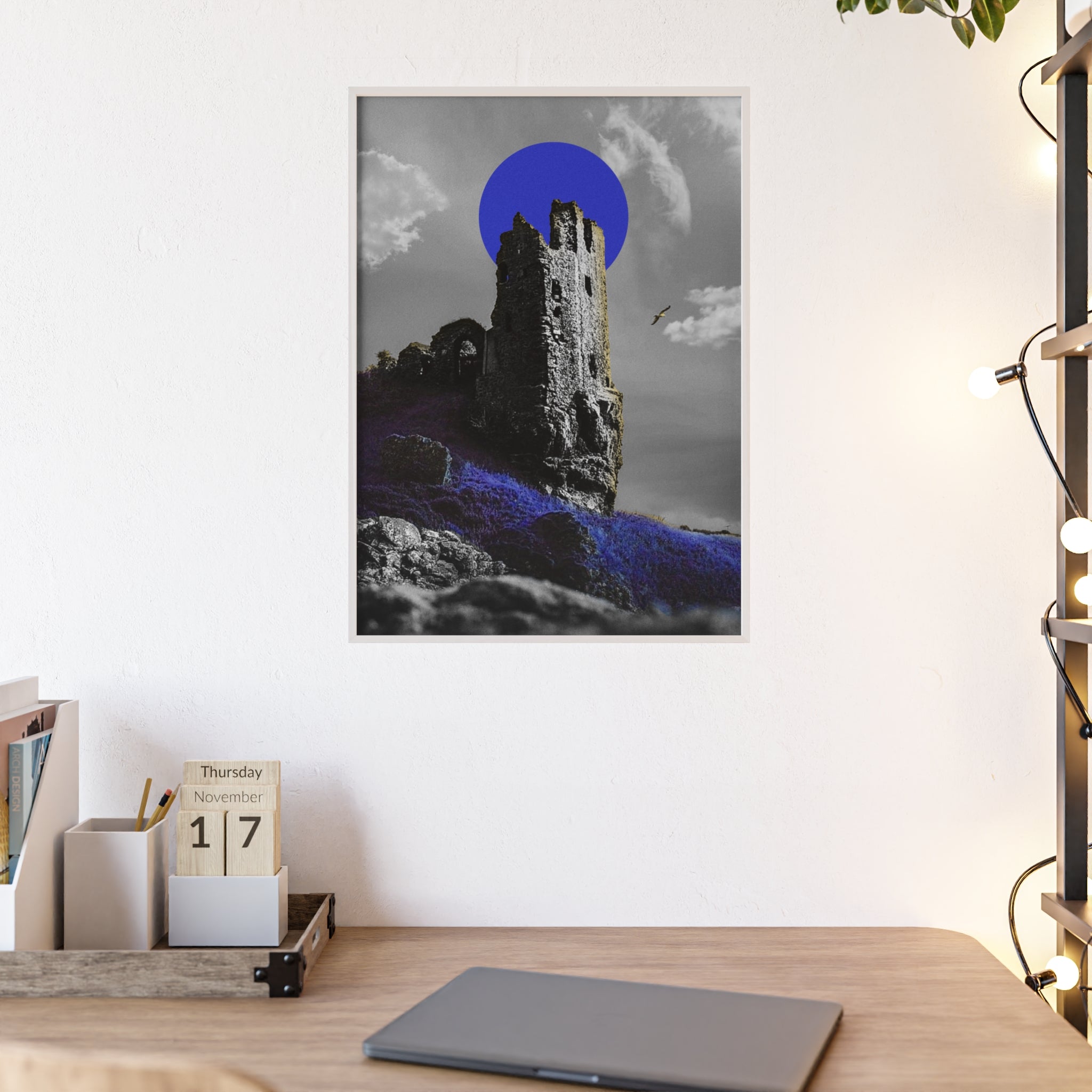 Dunure Castle in Blue